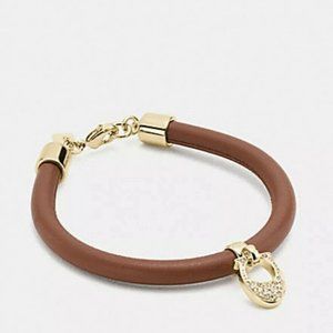 COACH | Signature C Pave Charm Leather Bracelet